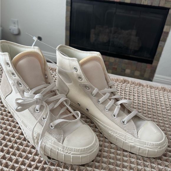 Converse Other - Converse White Cream Canvas High-Top Sneakers